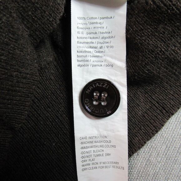 Luciano Natazzi Sweater Mens Size 3XL Brown 1/4 Button Mock Neck Pullover Preppy - Picture 9 of 11